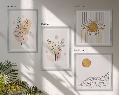Billedsæt med ramme Minimalistiske plantetegninger