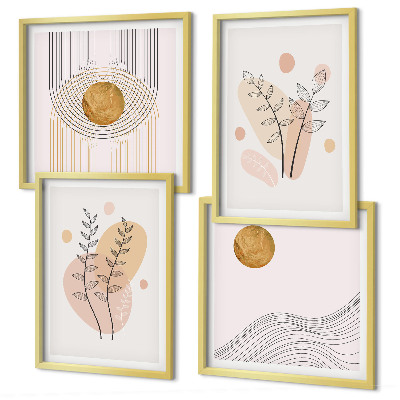Billedsæt med ramme Minimalistiske plantetegninger
