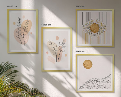 Billedsæt med ramme Minimalistiske plantetegninger