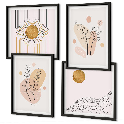 Billedsæt med ramme Minimalistiske plantetegninger