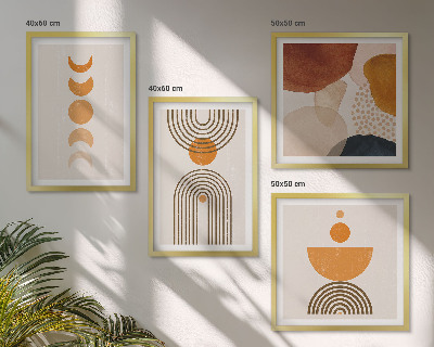 Billedvæg over sofa Boho minimalistiske dekorationer