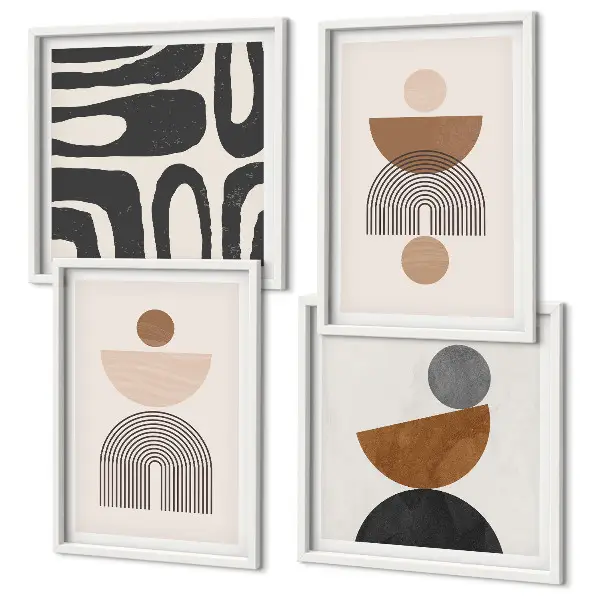 Billedsæt med ramme med abstrakt boho-design