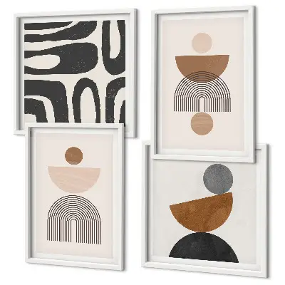 Billedsæt med ramme med abstrakt boho-design