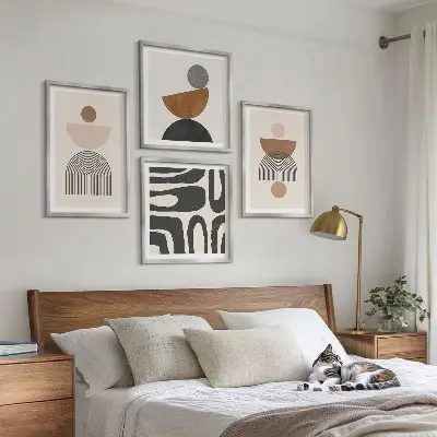 Billedsæt med ramme med abstrakt boho-design