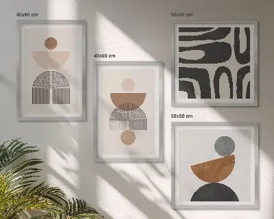 Billedsæt med ramme med abstrakt boho-design