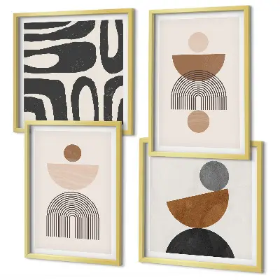 Billedsæt med ramme med abstrakt boho-design