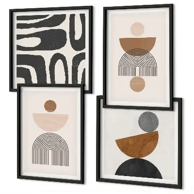 Billedsæt med ramme med abstrakt boho-design