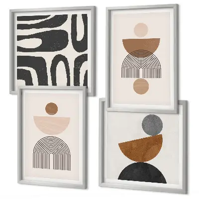 Billedsæt med ramme med abstrakt boho-design