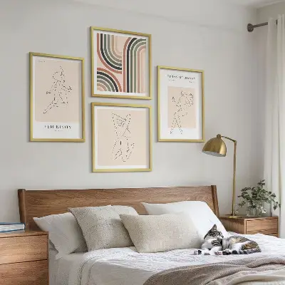 Plakater med kvindelige silhuetter vægkunst til sofaen