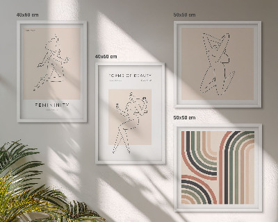 Billedvæg over sofa Kvindelige silhuetter i plakater