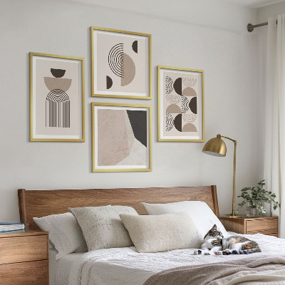 Billedvæg over sofa Abstrakte geometriske mønstre
