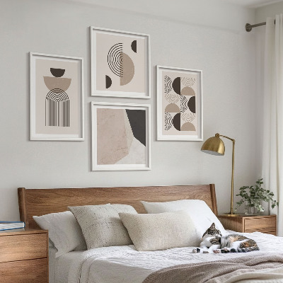 Billedvæg over sofa Abstrakte geometriske mønstre