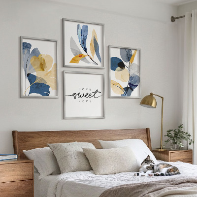 Billedvæg over sofa Akvarel plantemotiver