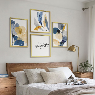 Billedvæg over sofa Akvarel plantemotiver