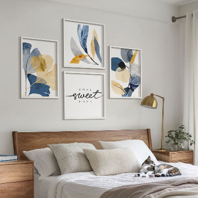 Billedvæg over sofa Akvarel plantemotiver