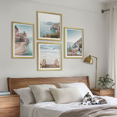 Billedvæg over sofa Sommerens pastelfarvede strandudsigter
