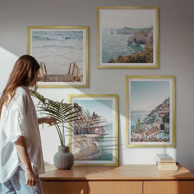 Billedvæg over sofa Sommerens pastelfarvede strandudsigter