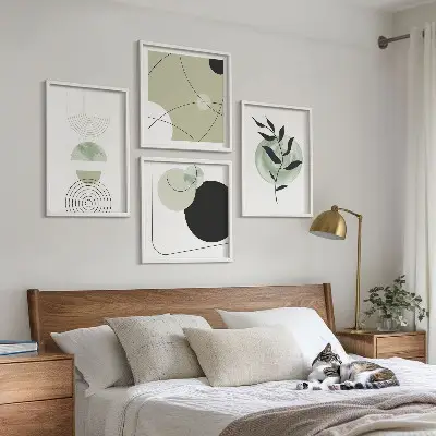 Abstrakte plantemotiver billedsæt med ramme