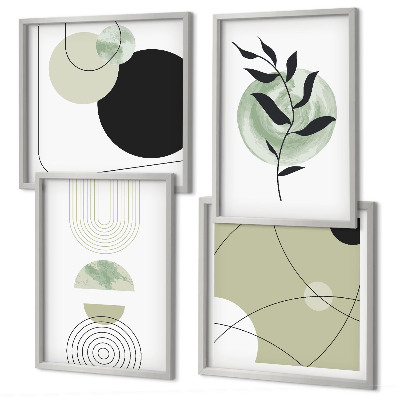 Billedsæt med ramme Abstrakte plantemotiver