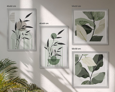 Billedvæg over sofa Boho plantekompositioner