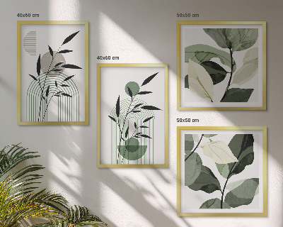 Billedvæg over sofa Boho plantekompositioner
