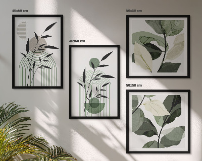 Billedvæg over sofa Boho plantekompositioner