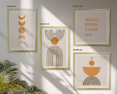 Billedsæt med ramme Minimalistiske boho-mønstre