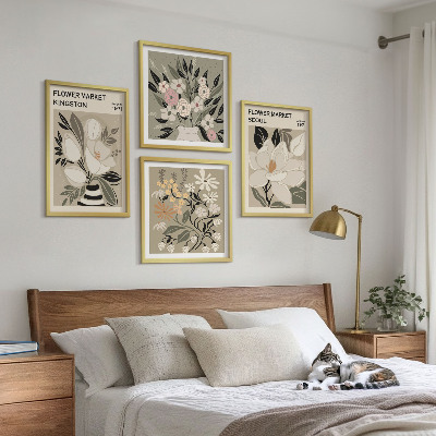 Billedsæt med ramme Retroblomster fra byer rundt om i verden