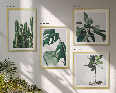 Billedvæg over sofa Tropiske planters æstetik