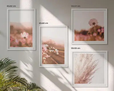 Vilde blomster på engene om sommeren billedsæt med ramme