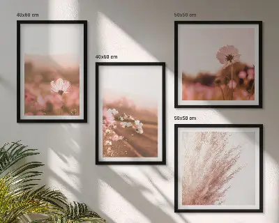 Vilde blomster på engene om sommeren billedsæt med ramme