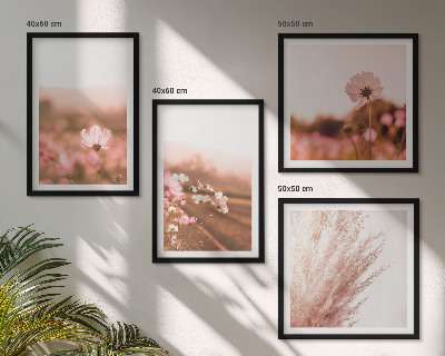Billedsæt med ramme Vilde blomster på engene om sommeren