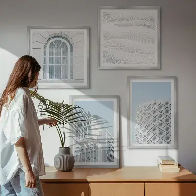 Moderne arkitekturgeometri billedsæt med ramme