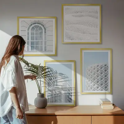 Moderne arkitekturgeometri billedsæt med ramme