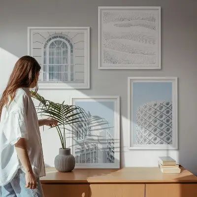 Moderne arkitekturgeometri billedsæt med ramme