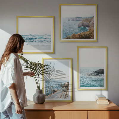 Billedvæg over sofa Udsigt over landskabet ved havet