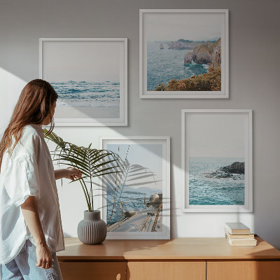 Billedvæg over sofa Udsigt over landskabet ved havet