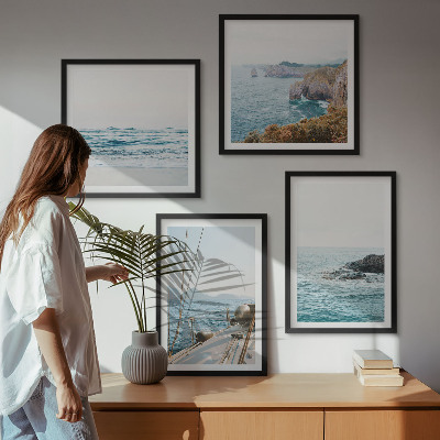Billedvæg over sofa Udsigt over landskabet ved havet