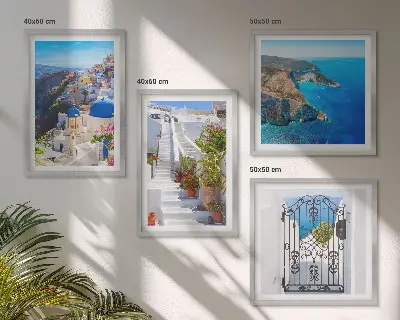Santorini Græsk Arkitektur Oia billedsæt med ramme