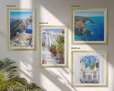 Santorini Græsk Arkitektur Oia billedsæt med ramme