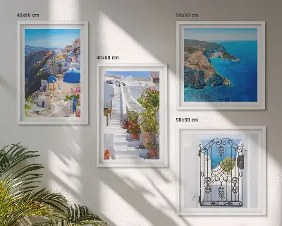 Santorini Græsk Arkitektur Oia billedsæt med ramme