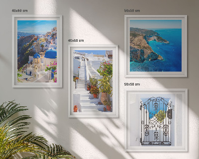 Billedsæt med ramme Santorini Græsk Arkitektur Oia