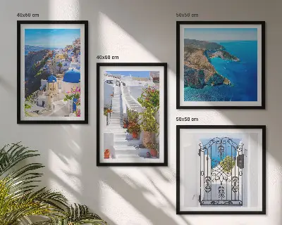Santorini Græsk Arkitektur Oia billedsæt med ramme