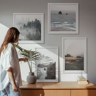 Billedsæt med ramme Landskaber med bjerge og hav