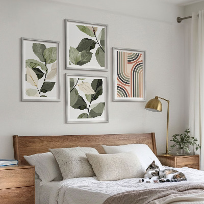 Billedsæt med ramme Geometriske plantemotiver