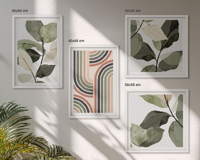 Billedsæt med ramme Geometriske plantemotiver