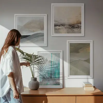 Abstrakt maleri til væggen billedvæg over sofaen
