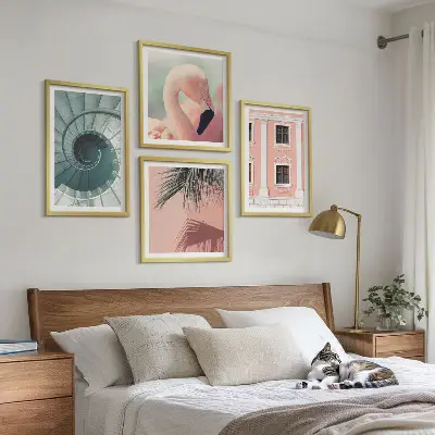 Arkitektur pastelmønstre billedsæt med ramme