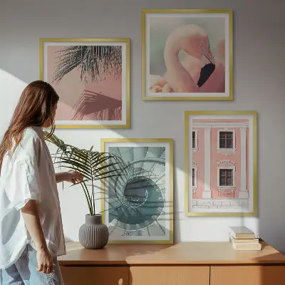 Arkitektur pastelmønstre billedsæt med ramme