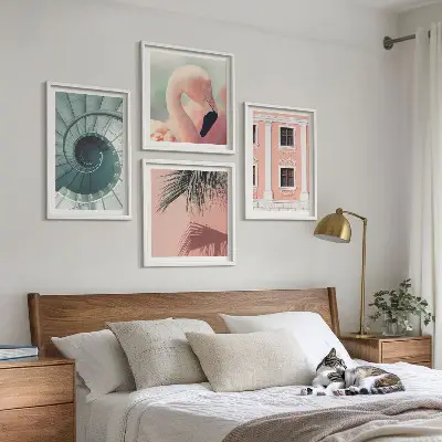 Arkitektur pastelmønstre billedsæt med ramme